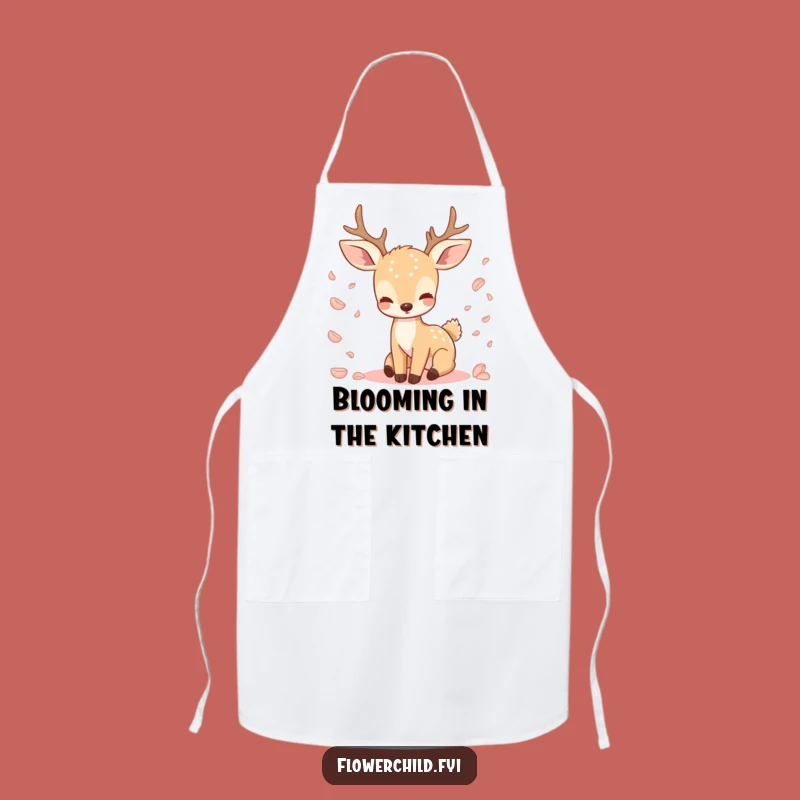 Funny Deer Petal Apron: Cook with Serene Nature's Grace as a Funny Gift