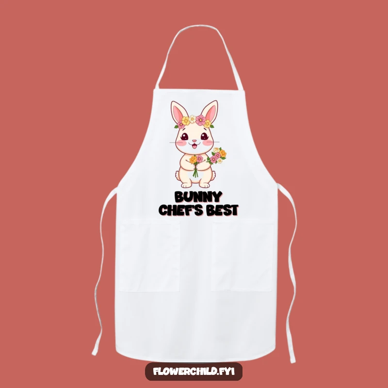 Funny Rabbit Flower Apron: Cook with Cute Charm - A Delightful Funny Gift!