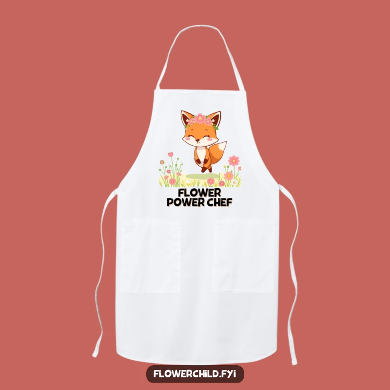 Funny Fox Flower Crown Apron: Chef's Cheerful Meadow Skipper, Practical Funny Gift for Cooks