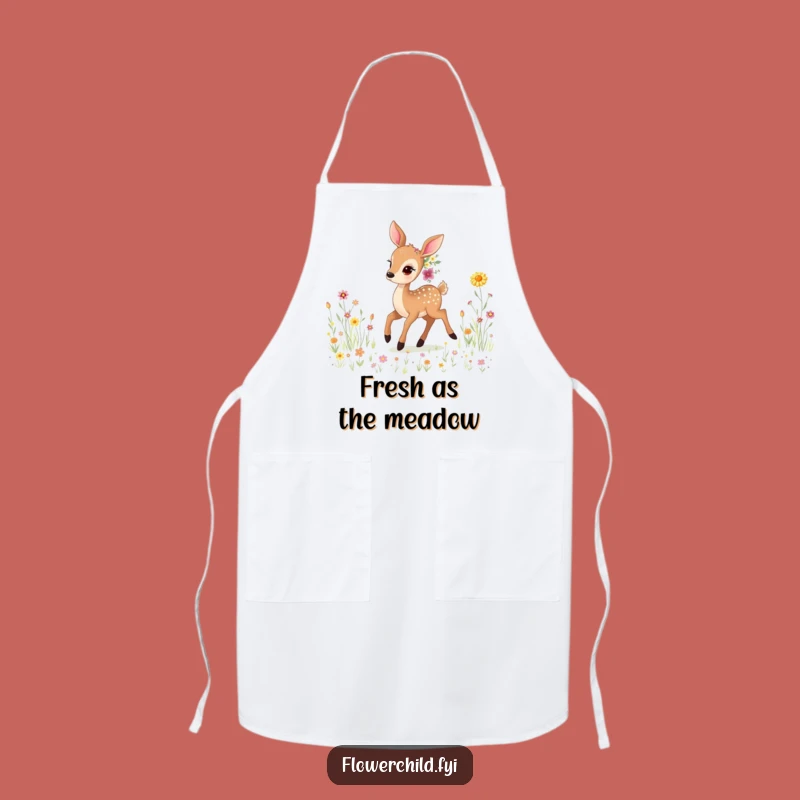 Funny Gentle Deer Wildflower Apron: Cook with Meadow Serenity