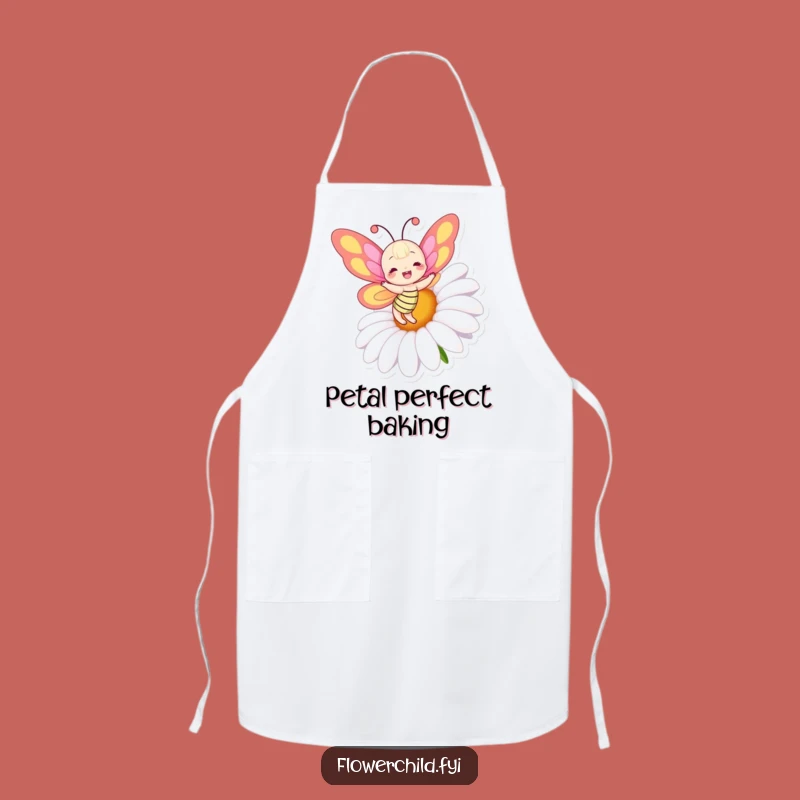 Funny Butterfly Daisy Apron: Cook with Joyful Color & Whimsy - A Perfect Funny Gift!