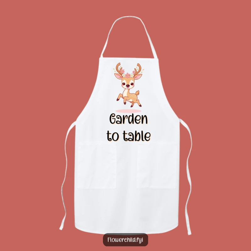 Funny Deer Flower Apron: Cook with Joyful Flair