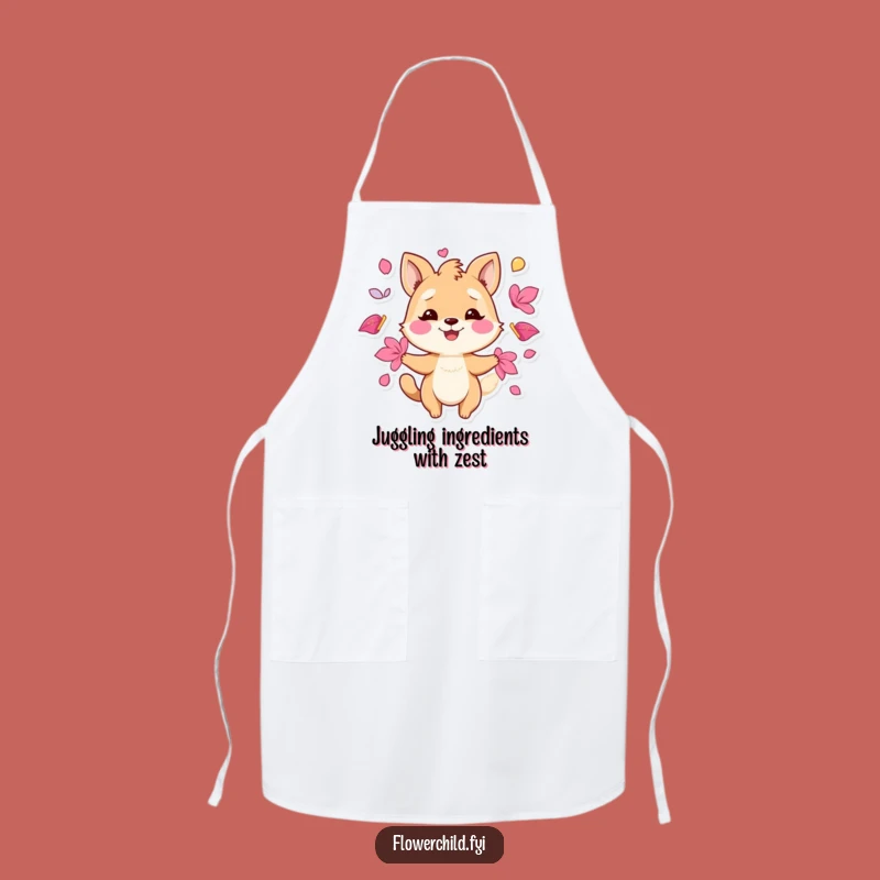 Funny Juggling Petals Animal Apron: Cook with Playful Panache