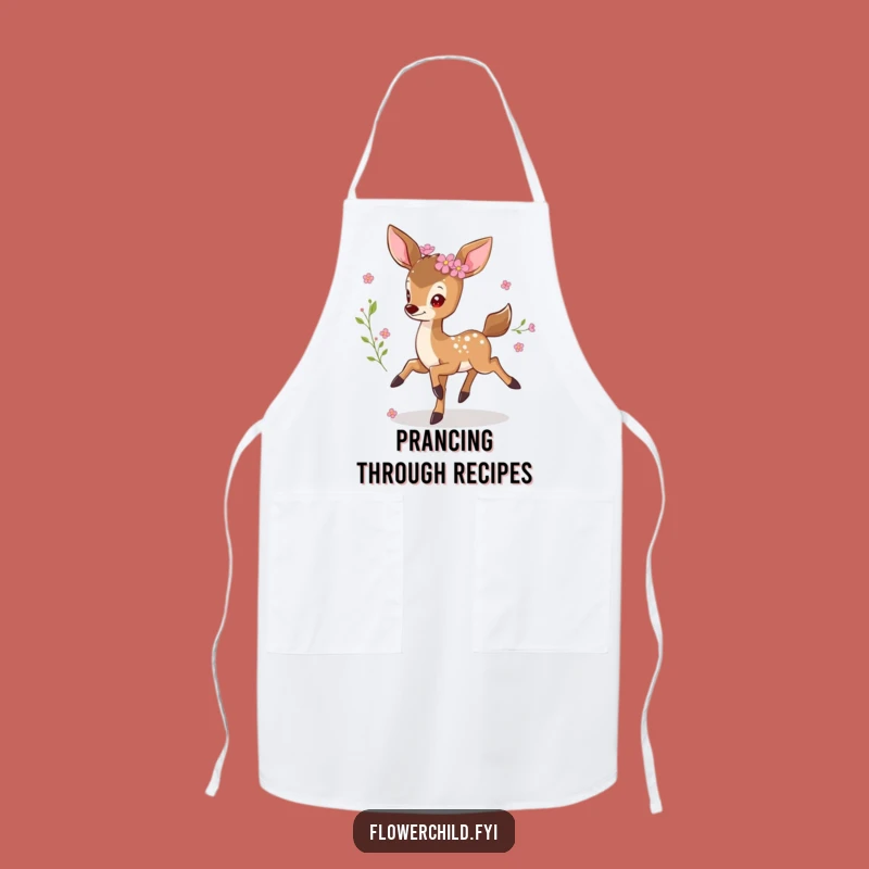 Funny Prancing Deer Apron: Cook with Whimsy & Joy in the Kitchen