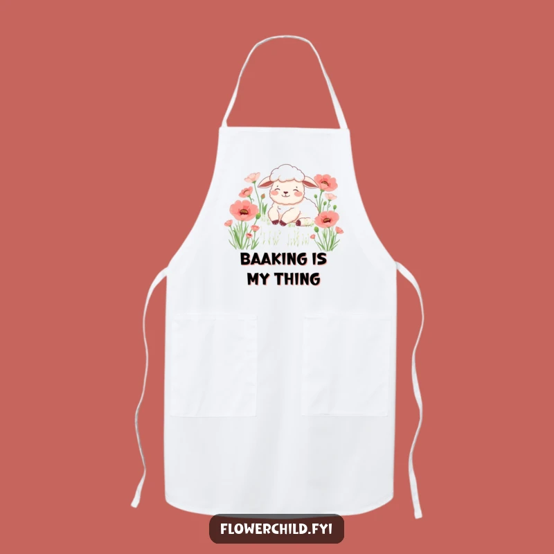 Funny Sheep Poppy Apron: Cook with Peace & Humor in the Kitchen