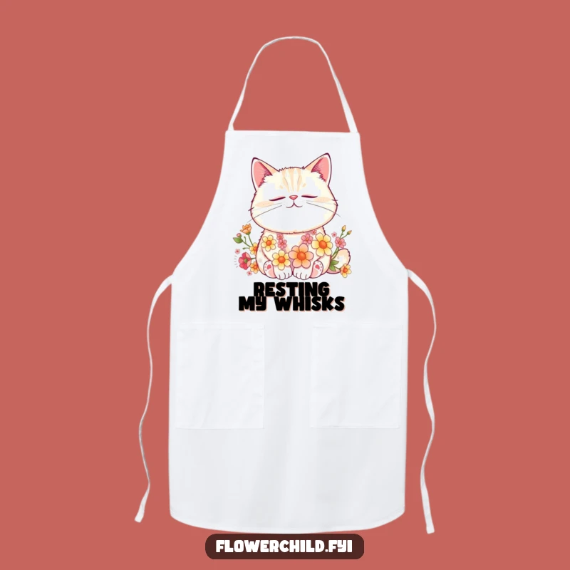 Funny Cat Flower Nap Apron: Chef's Contented Friend, Practical Funny Gift for Gardeners