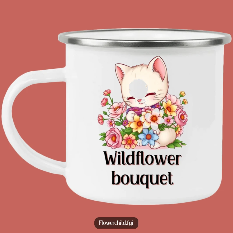 Funny Charming Kitten Bouquet Camping Mug: Sweet Sips Outdoors