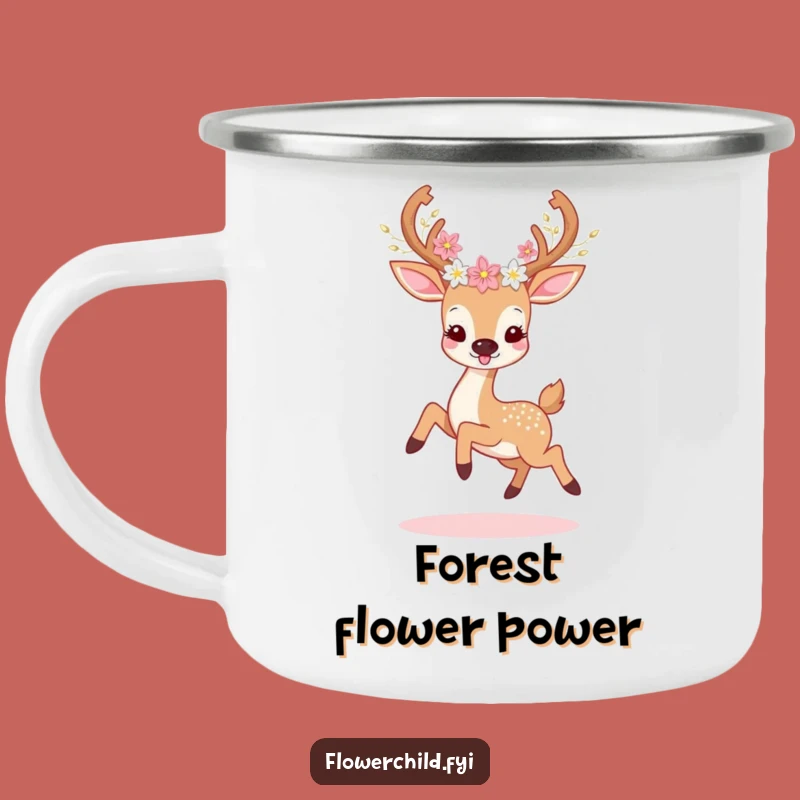 Funny Deer Flower Camping Mug: Outdoor Joy & Humor