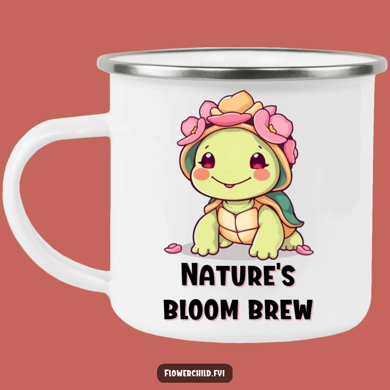 Funny Turtle Petal Shell Camping Mug: Adventure with Serenity, Perfect Funny Gift