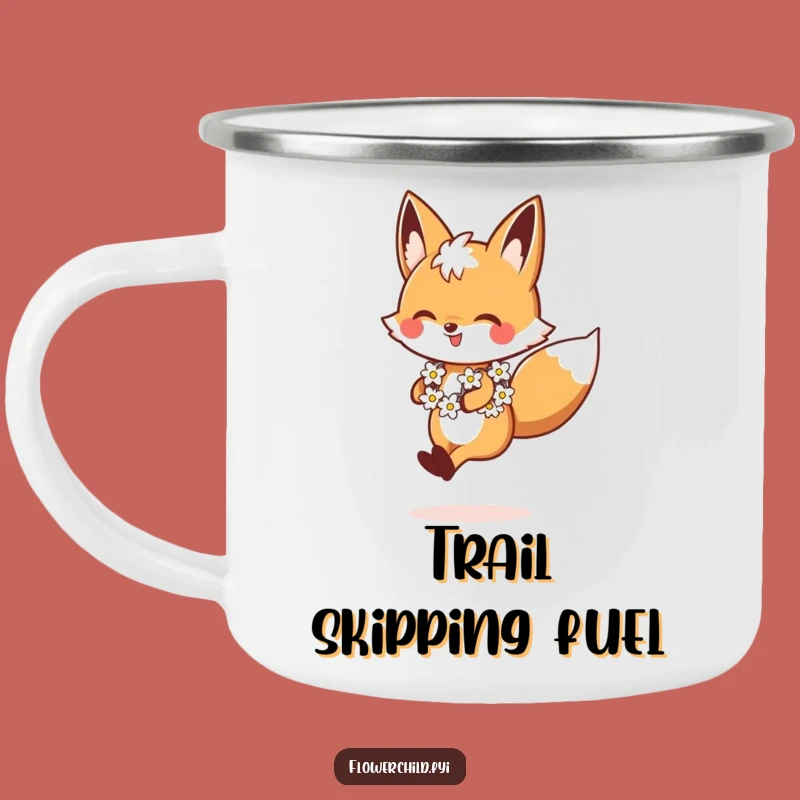 Durable Funny Fox Daisy Chain Camping Mug: Adventure-Ready Cheer