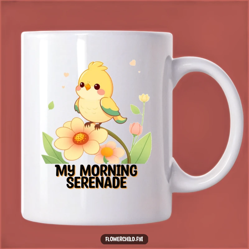 Funny Bird Singing Flower Mug: A Cheerful Melody for Your Morning Sip, A Perfect Funny Gift