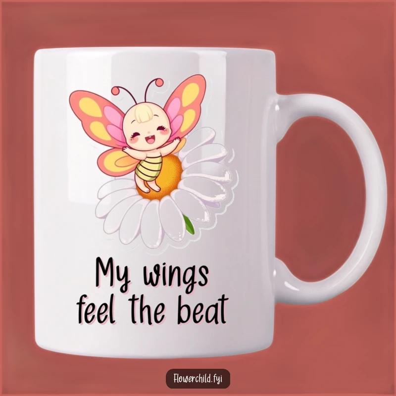 Funny Butterfly Daisy Dance Mug: A Joyful and Colorful Gift for Nature Lovers!