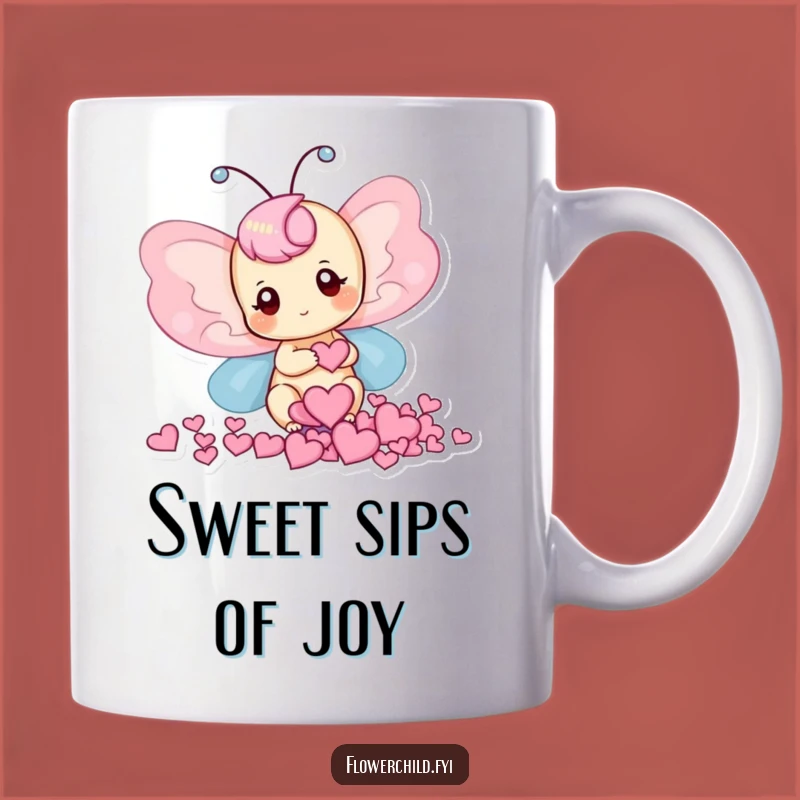 Funny Butterfly Hearts Mug: Sweet Petal Collector, Perfect Funny Gift!