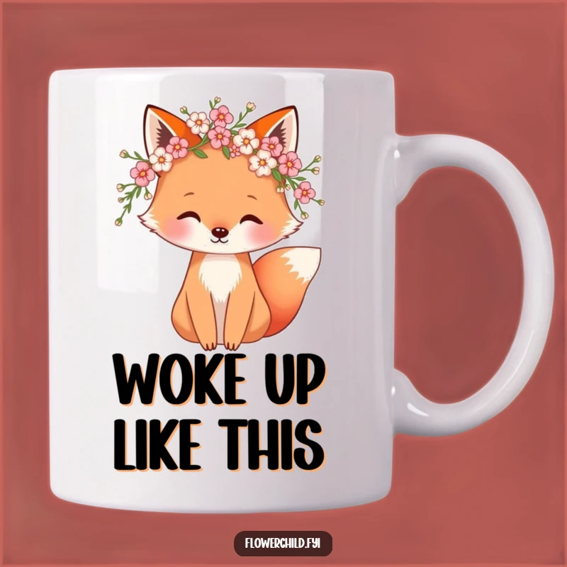 Funny Fox Blossom Wreath Mug: A Whimsical Gift for Nature Lovers