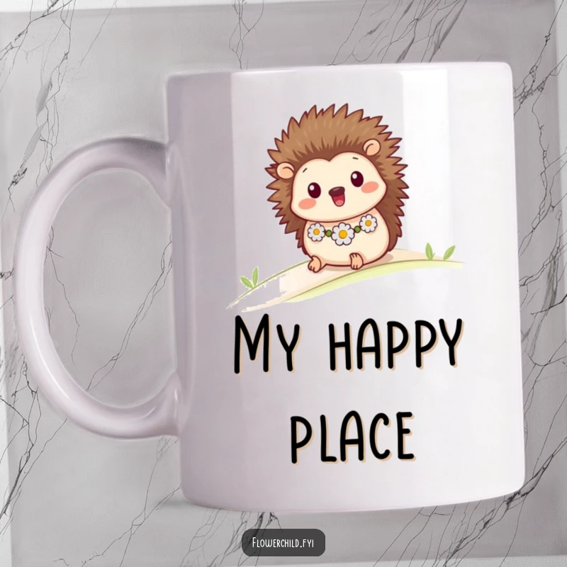 Funny hedgehog wearing a daisy chain joyfully rolling down a sunny, gentle slope, capturing pure bliss and outdoor fun.