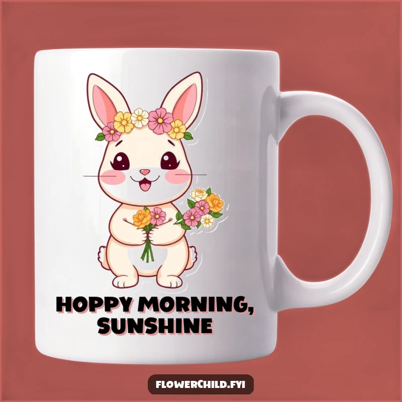 Funny Rabbit Flower Crown Mug: Happy Bouquet Holder - A Perfect Whimsical Funny Gift!