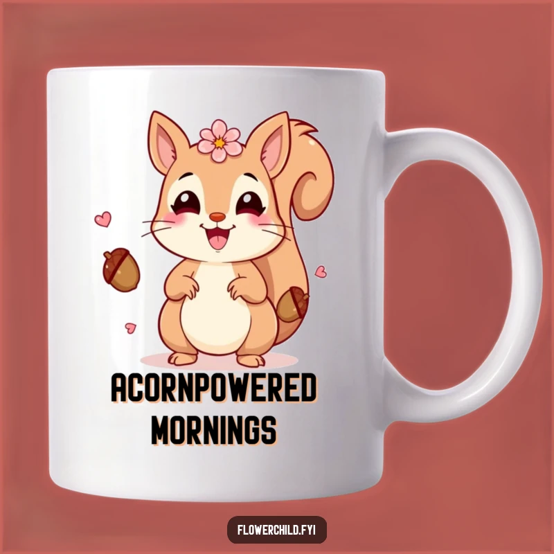 Funny Squirrel Petals Mug: Cheerful Juggler Gift for Nature Lovers