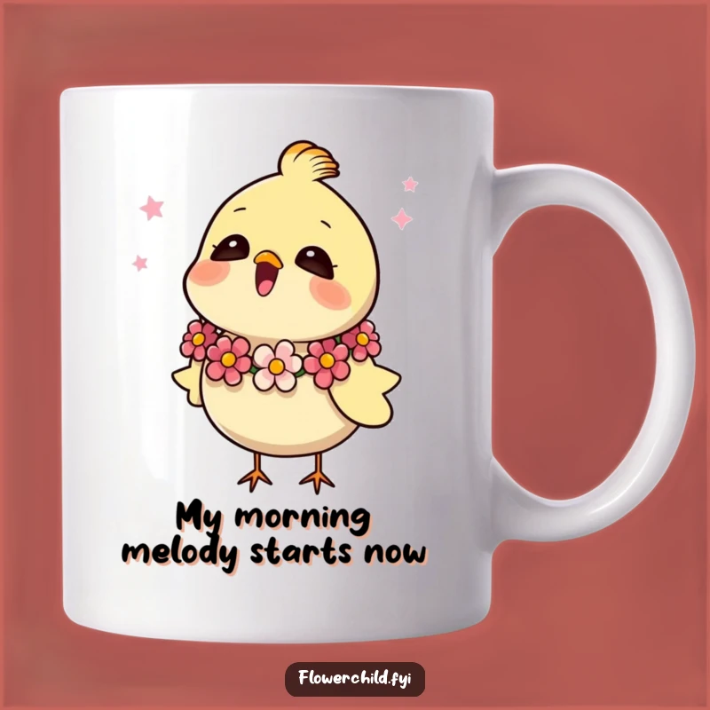 Funny Bird Singing Garland Mug: A Cheerful Gift for Avian Lovers