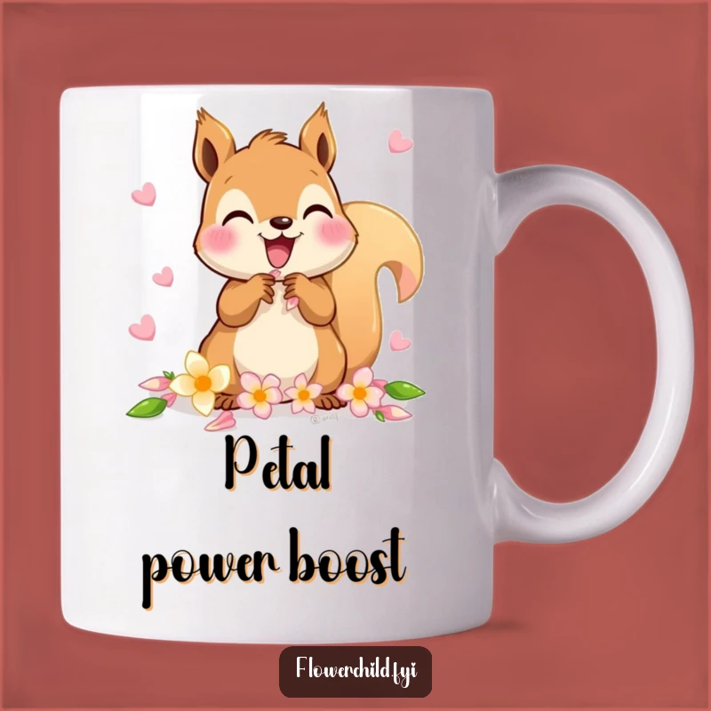 Funny Squirrel Petal Mug: Crafting Joyful Flowers - A Delightful Funny Gift!