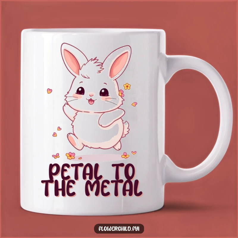 Funny Fluffy Bunny Flower Mug: Joyful Springtime Gift for Bunny Lovers