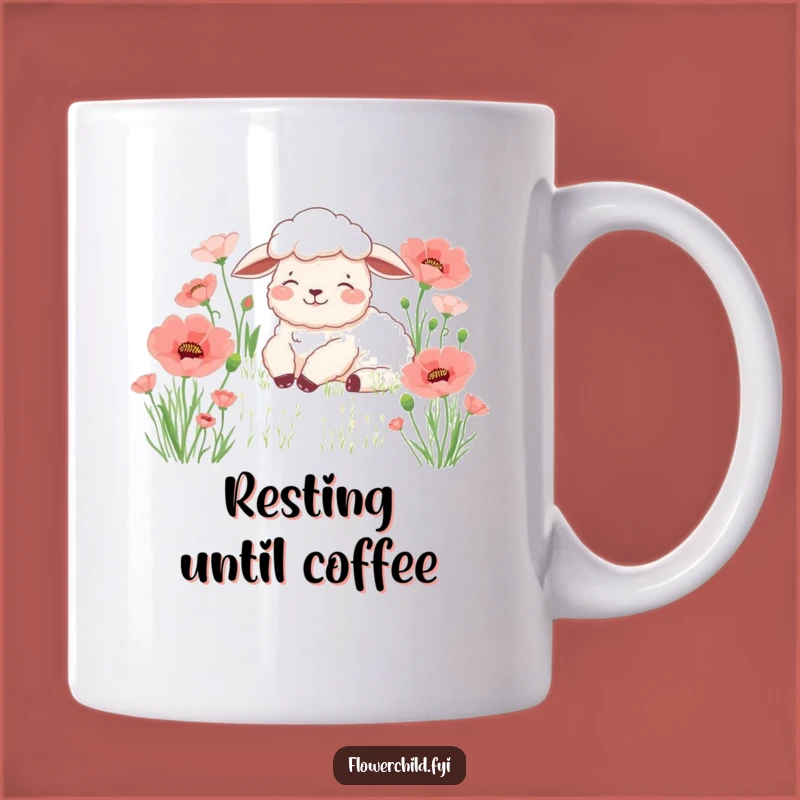 Funny Sheep Poppy Mug: Relaxing & Hilarious Gift for Peaceful Moments