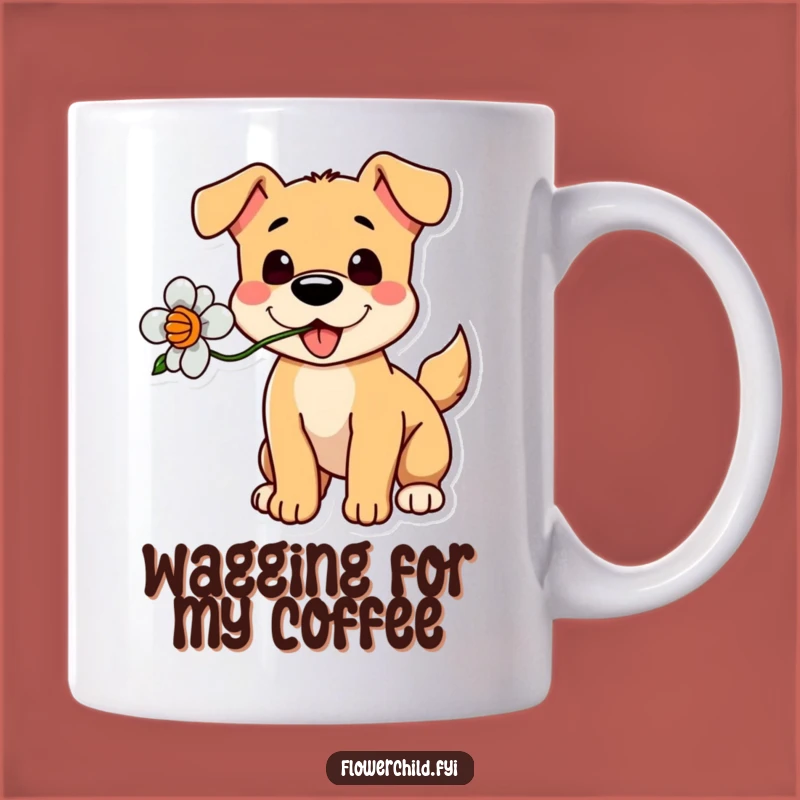 Funny Playful Dog Flower Mug - Joyful & Humorous Pet Gift