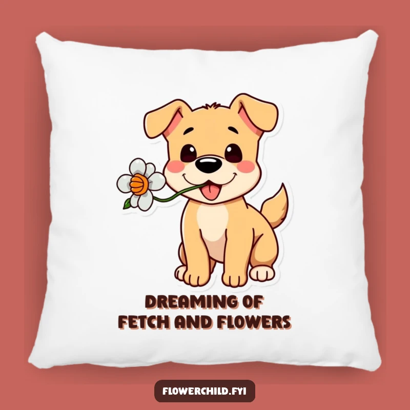 Funny Dog Flower Pillow - Comfy & Playful Accent