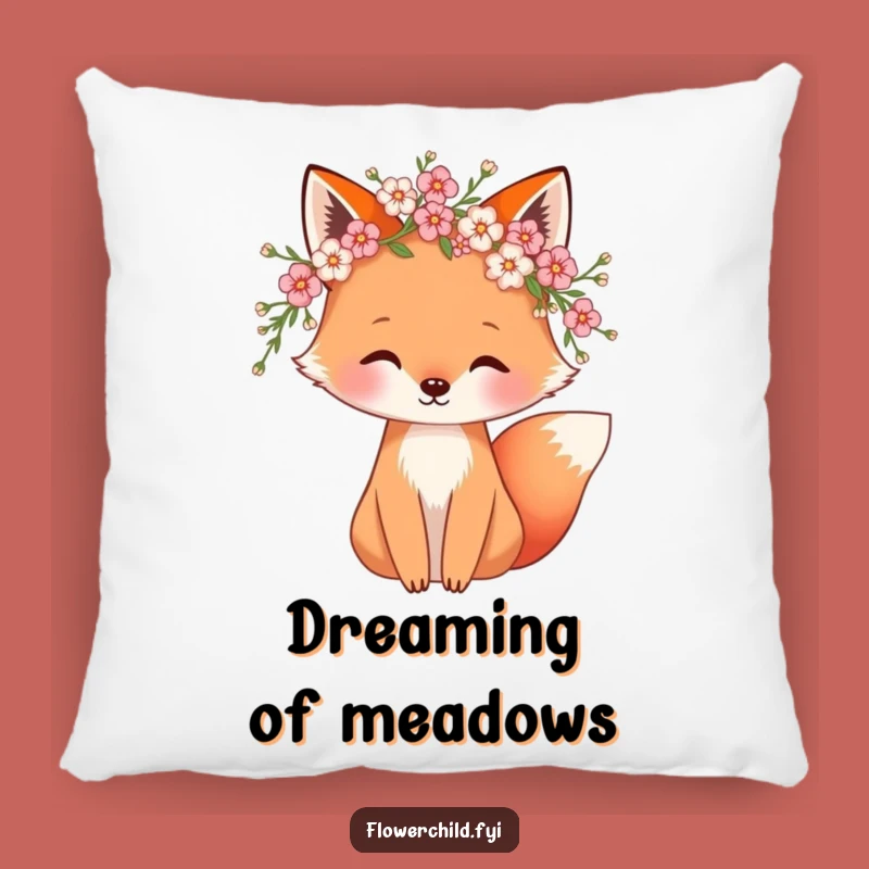 Funny Fox Blossom Pillow: Whimsical Comfort for Your Cozy Nook