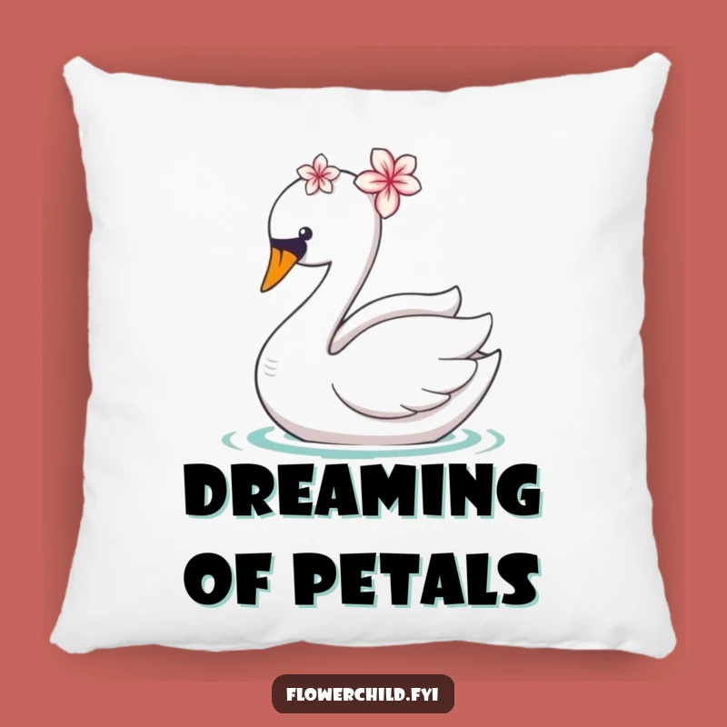 Funny Swan Flower Pillow: Cozy & Humorous Accent for Your Home