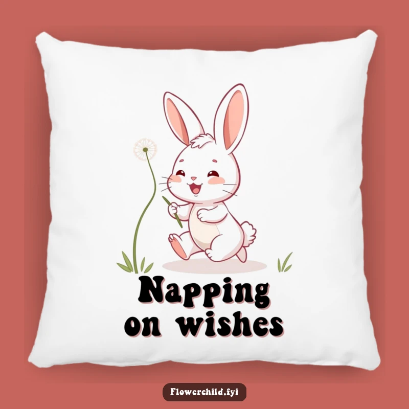 Funny Bunny Pillow: Playful Dandelion Dreams, Cozy Funny Gift for Comfort
