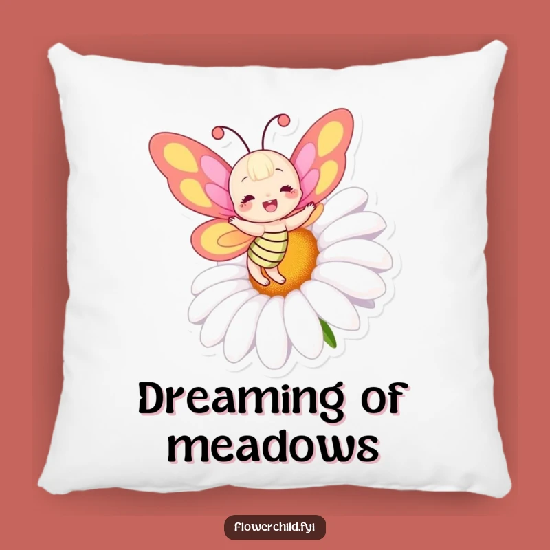 Funny Butterfly Daisy Pillow: Add Joyful Color & Comfort - The Ultimate Funny Gift!