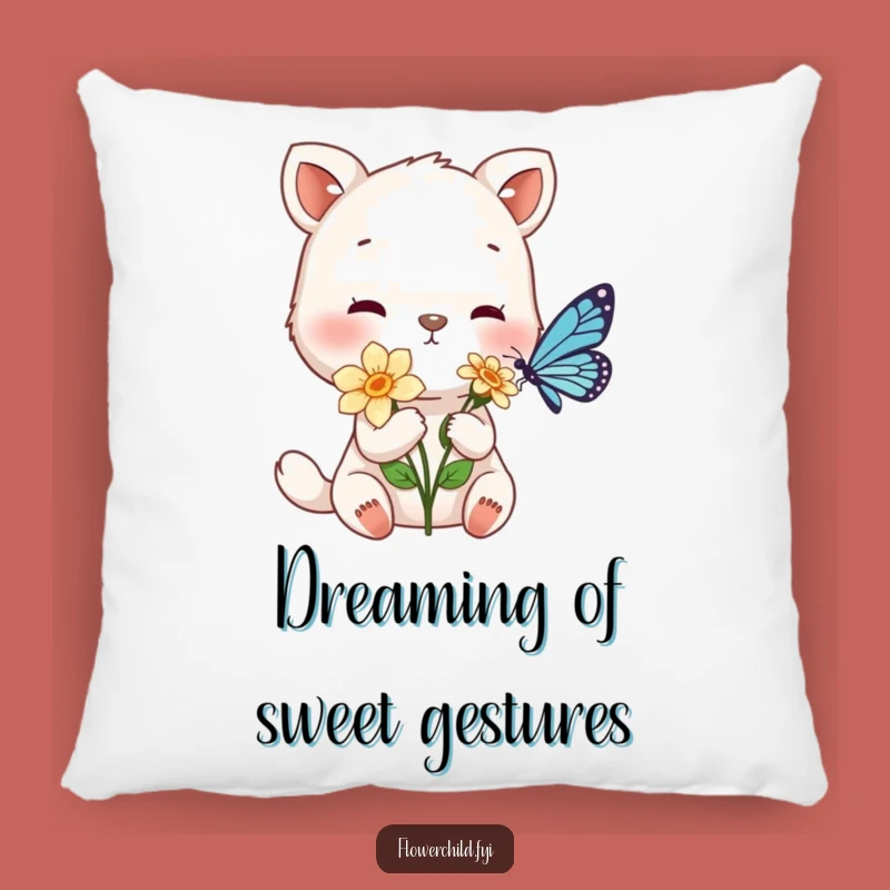 Funny Gentle Animal Flower Offering Pillow: Cozy Comfort, Sweet Message