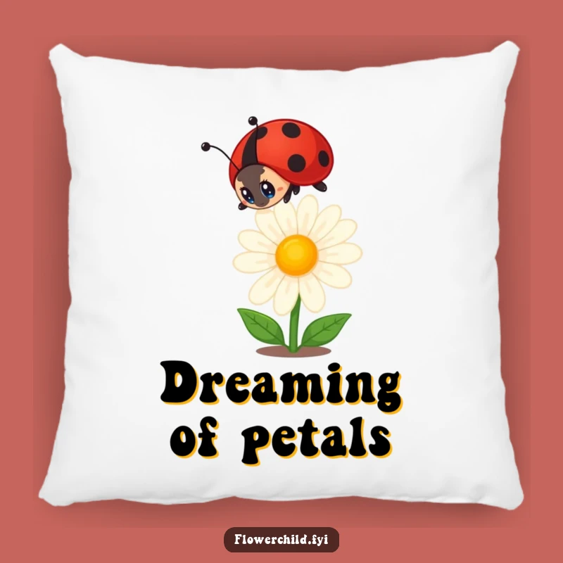 Funny Ladybug Pillow: Curious Daisy Observer Comfort, Charming Funny Gift