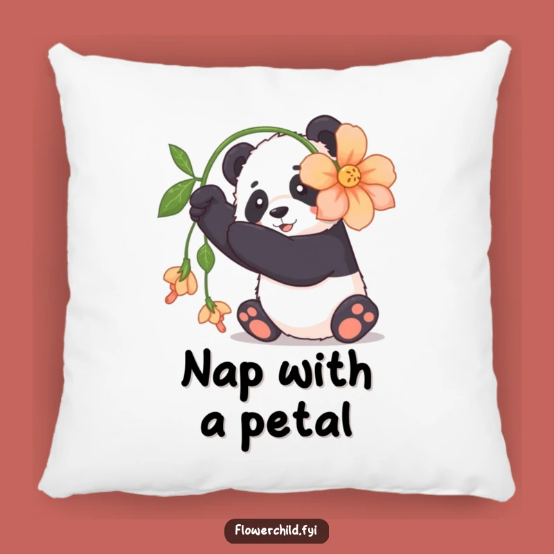 Funny Panda Pillow: Cozy Cuddly Panda Flower Accent Gift