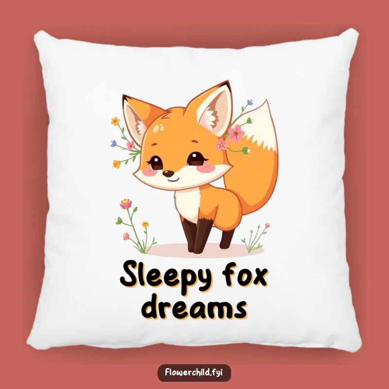 Comfy Funny Fox Wildflower Dance Pillow - Soft & Playful Accent