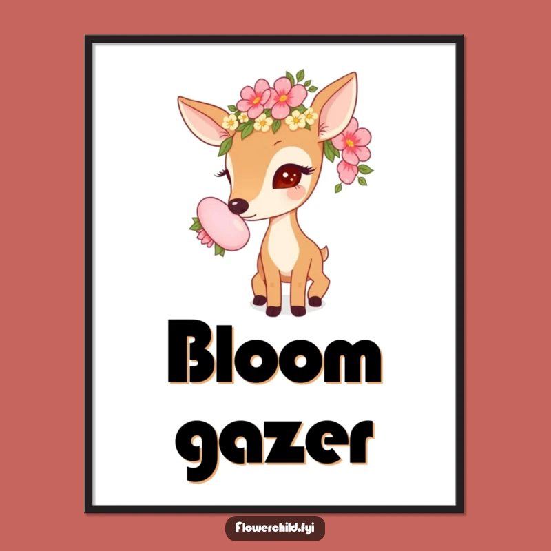 Funny Deer Digital Art: Printable Woodland Whimsy for Your Decor