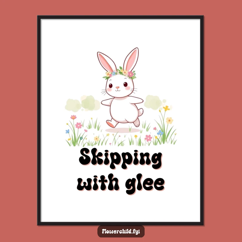 Funny Bunny Meadow Digital Art: Instant Springtime Joy for Your Walls