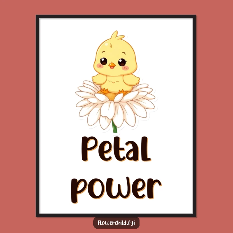 Funny Chick Daisy Digital Art: Instant Cheerful Decor as a Perfect Funny Gift