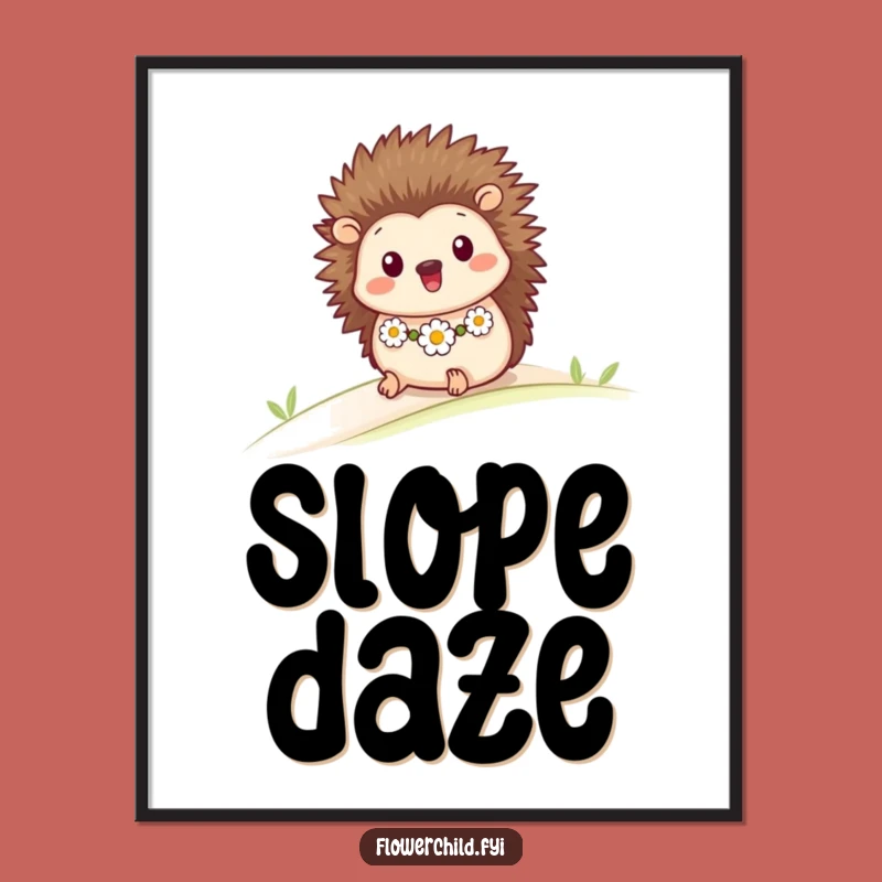 Funny Hedgehog Digital Art: Printable Rolling Joy for Your Walls