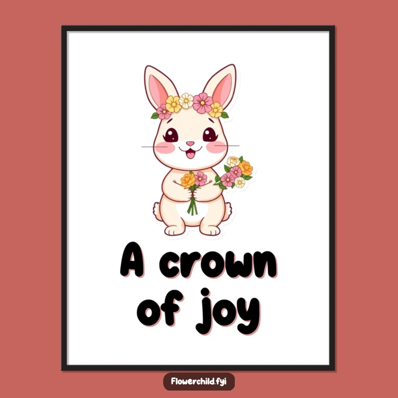 Funny Rabbit Flower Digital Print: Instantly Add Cute Charm - A Perfect Digital Funny Gift!
