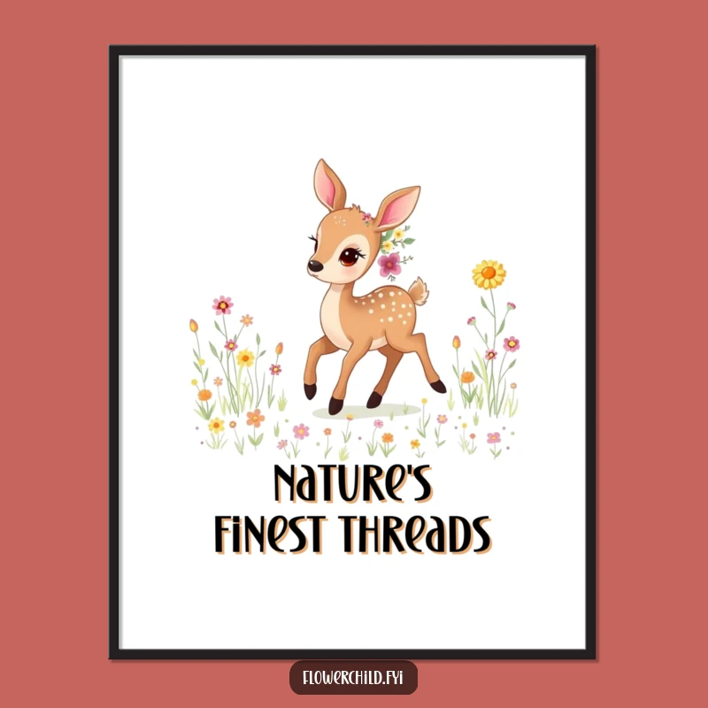 Funny Gentle Deer Digital Art: Instant Meadow Serenity Download