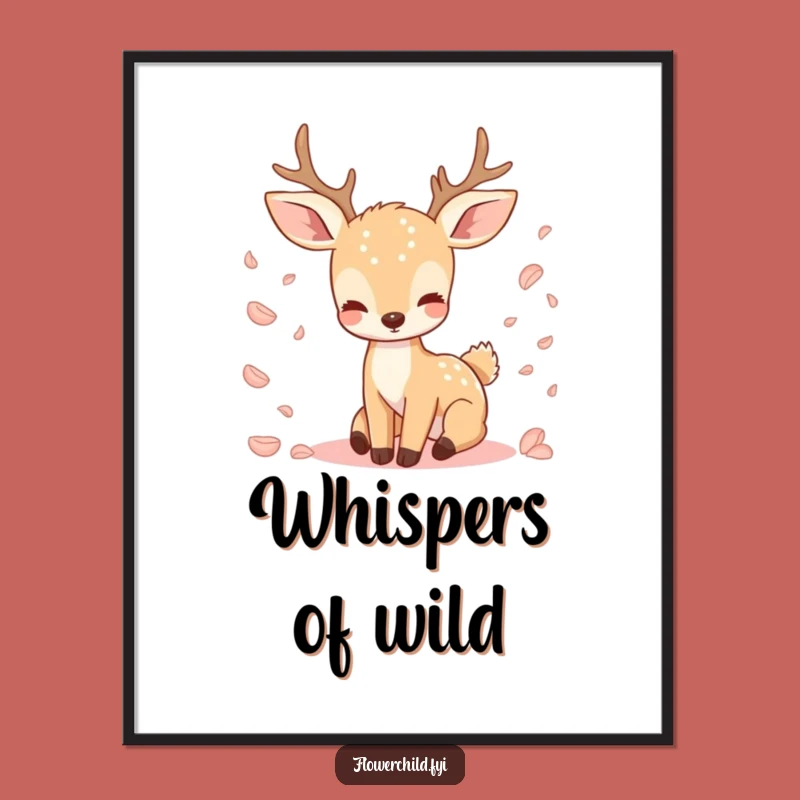Funny Deer Petal Digital Art: Decorate with Serene Nature's Beauty as a Funny Gift