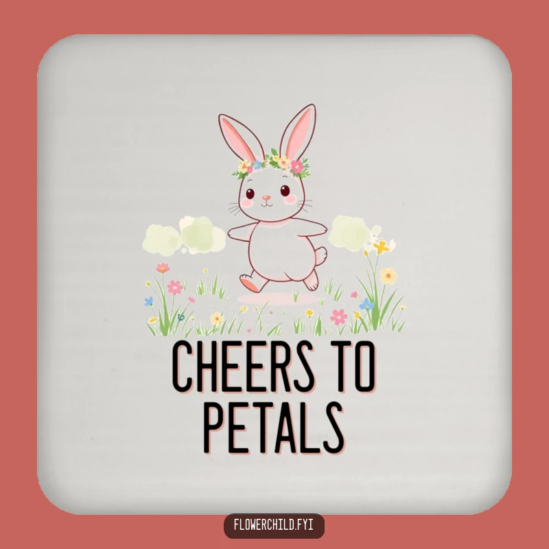 Funny Bunny Meadow Drink Coaster: Protect Your Table with Charm