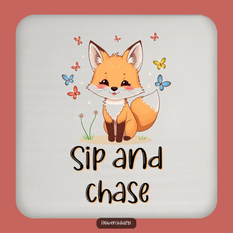 Funny Fox Meadow Drink Coaster: Protect Surfaces with Playful Charm