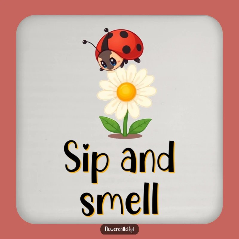 Funny Ladybug Coaster: Curious Daisy Protection, Charming Funny Gift Set