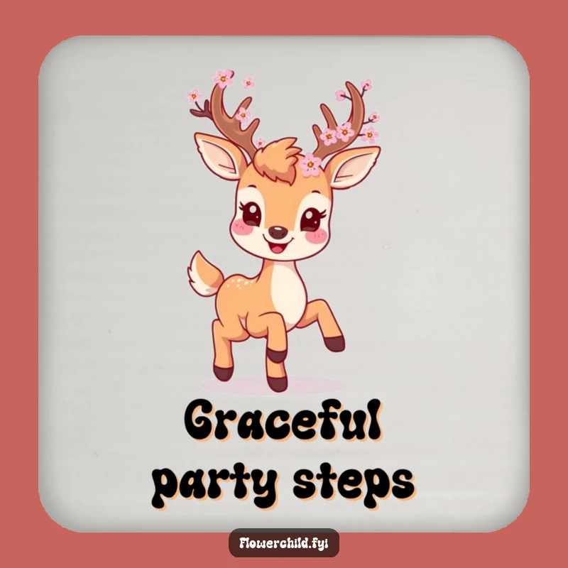 Funny Deer Coaster - Blossom Antler Drink Protector Gift