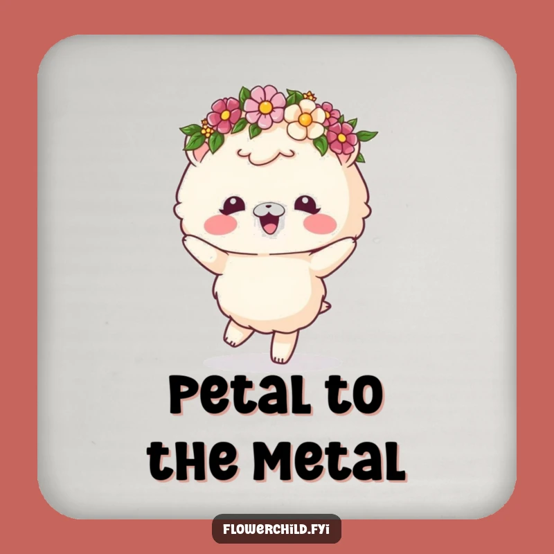 Funny Fluffy Animal Flower Crown Dancing Coaster Set: Protect Surfaces with Style