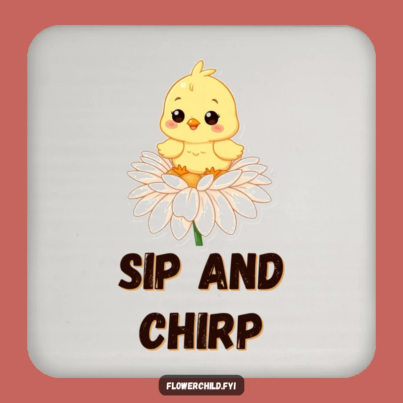 Funny Chick Daisy Coasters: Protect Your Table with Spring Cheer Funny Gift