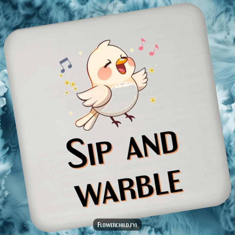 Funny Singing Bird Flower Wings Coaster: A happy bird with flowers on its wings sings a tune, adding charm while protecting surfaces.