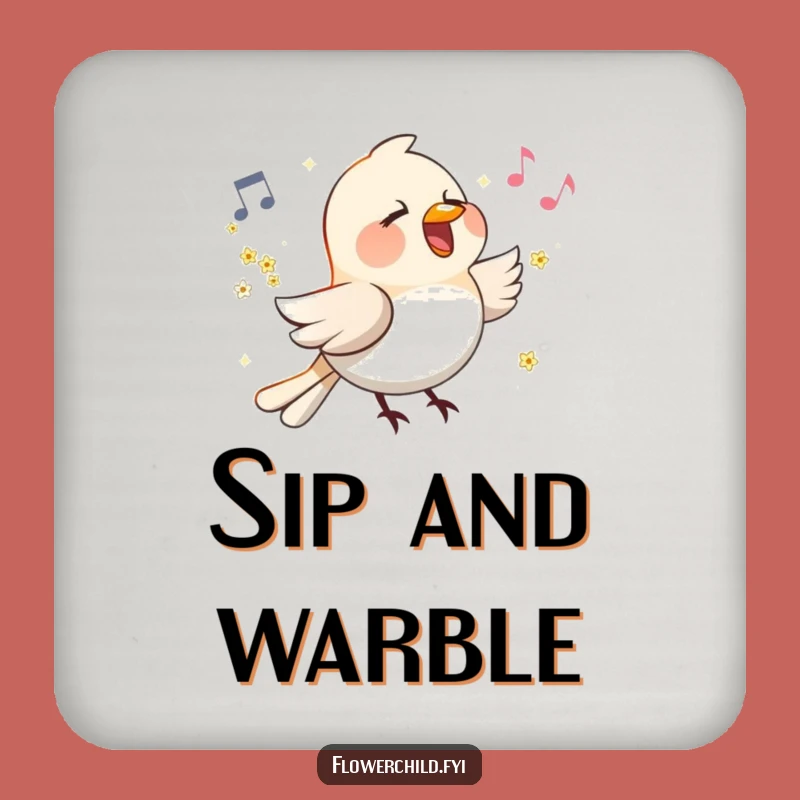 Funny Singing Bird Flower Wings Coaster Set: Happy Melody Maker Protection, Cute Funny Gift